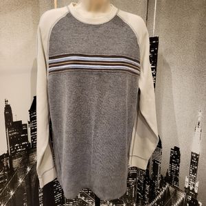 Modern Culture size medium cream & grey sweater with striped blue & brown